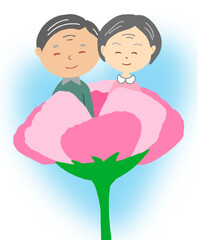 부모님과 카네이션