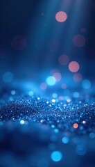 Fototapeta premium Soft light reflects off blue glitter, creating a magical shimmer , shimmer, cosmetic