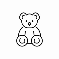 Soft teddy bear toy icon vector sign