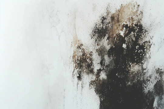 Dark stains spreading across a white surface ominous abstract art