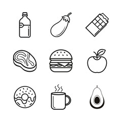 Icons of Food And Drink Set.