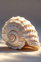 Obraz premium Shell texture. Single shell with detailed ridges and grooves in soft light.