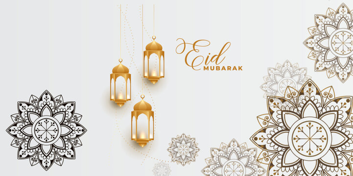 Eid Mubarak in Ornate Arabic Calligraphy – A Celebration of Faith, Beauty, and the Joyous End of Ramadan