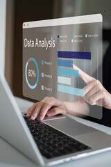 Businessman use artificial intelligence in data analysis information business digital computer innovation concept