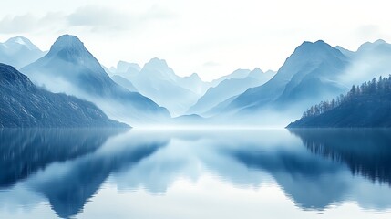 Bold horizon art with fjords high resolution wallpaper