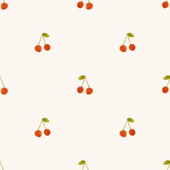 Cute cherry seamless patterns perfect for kids’ fabric designs. Ideal for textiles, nursery decor and children’s clothing.