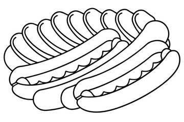 hotdog line art simple design modern vector style