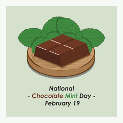 Vector Design National Chocolate Mint Day – February 19.