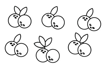 huckleberry line art featuring unique geometric patterns