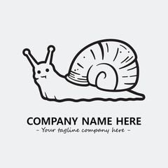 Snail illustration black and white for logo company vector image
