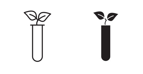 test tube with plant icon
