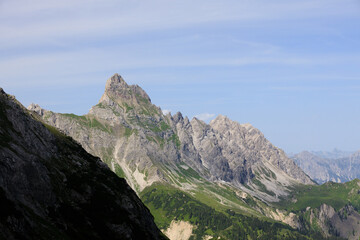 Beautiful mountain landscape in summer, Brandnertal valley, Austria