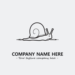 Snail illustration black and white for logo company vector image
