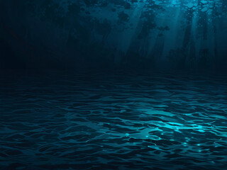 sea ​​gradient with waves, gradient background image AI generated