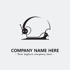 Snail illustration black and white for logo company vector image
