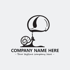 Snail illustration black and white for logo company vector image
