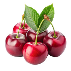red cherries isolated on white background PNG,AI GENERATED
