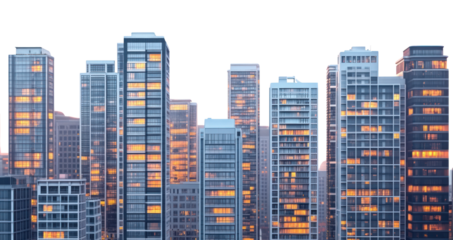 PNG Highrise buildings at dusk architecture cityscape urban.