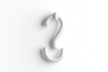 Fototapeta premium White plastic hook, question mark shape