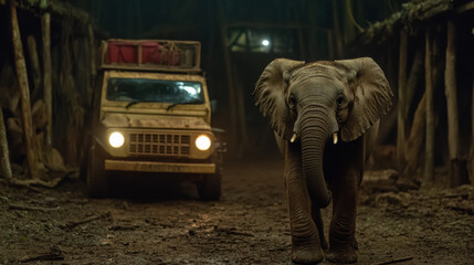 Exotic zoo, A nighttime zoo safari experience with animals and adventure.
