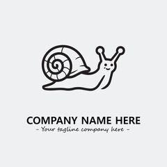 Snail illustration black and white for logo company vector image
