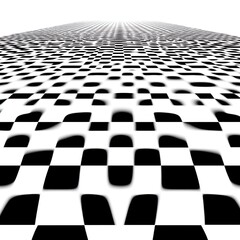 A Perspective View Of A Black And White Checkerboard