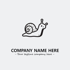 Snail illustration black and white for logo company vector image
