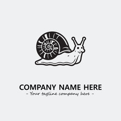 Snail illustration black and white for logo company vector image
