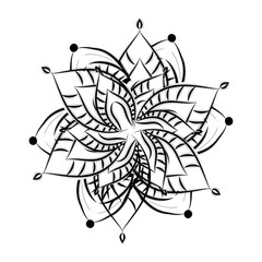 Vector background round banner of abstract flowers, mandala pattern. Place for text. Greeting card for our inscription.