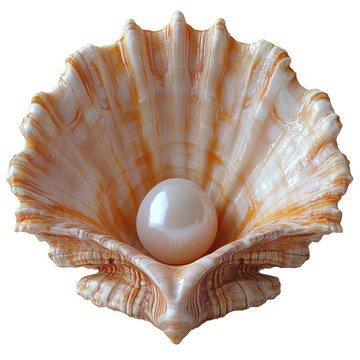 white shell open without a white pearl isolated on transparent background. PNG