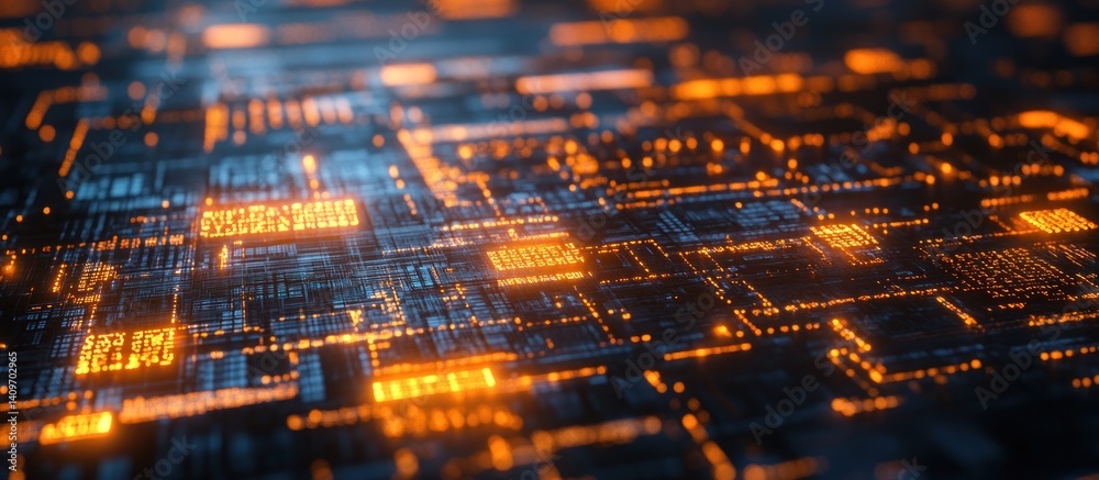 Poster abstract glowing network pattern representing futuristic technology and interconnectivity with brigh