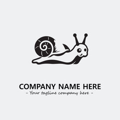 Snail illustration black and white for logo company vector image
