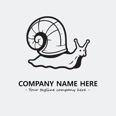 Snail illustration black and white for logo company vector image
