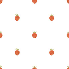Cute watercolor strawberries seamless pattern with transparent background perfect for kids’ fabric designs. Ideal for textiles, nursery decor and children’s clothing.