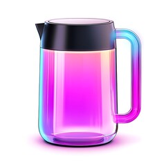 Stylish Illuminated Pitcher Featuring Neon Blue and Pink Gradient Colors Design Art