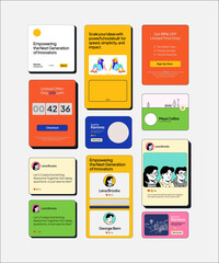 Cards UI Kit Template Design suitable for various design campaign