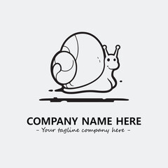 Snail illustration black and white for logo company vector image
