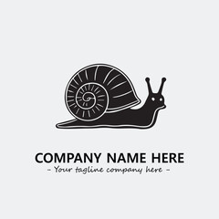 Snail illustration black and white for logo company vector image
