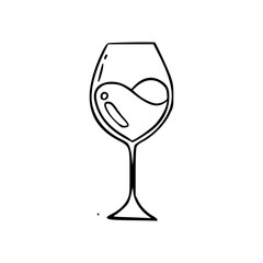 simple wine glass outline vector
