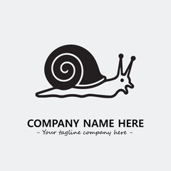 Snail illustration black and white for logo company vector image
