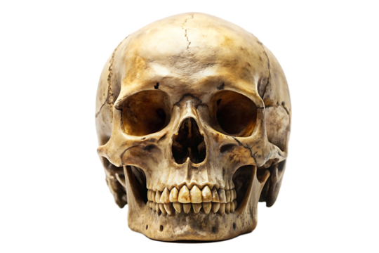 Human skull  isolated on  white background PNG