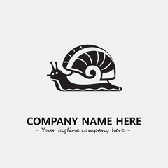 Snail illustration black and white for logo company vector image
