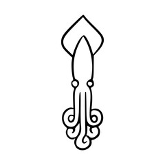 simple squid outline vector