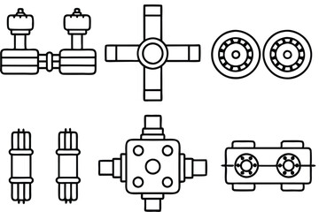 hydraulic line art diagram for mechanical design experts