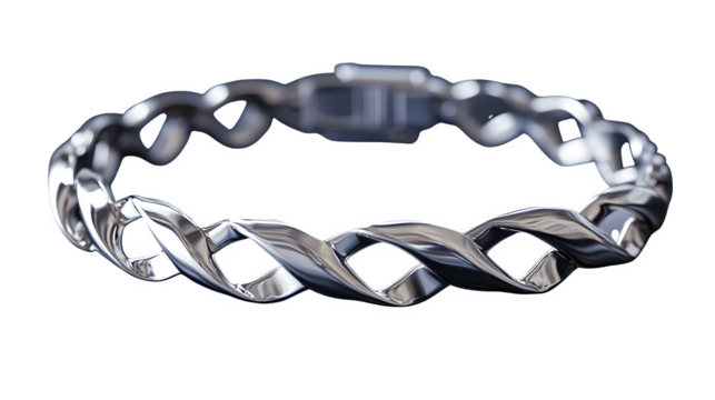 Silver tennis bracelet with continuous diamond pattern, luxury jewelry PNG