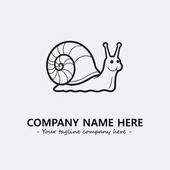 Obraz premium Snail illustration black and white for logo company vector image 
