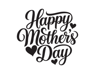 Happy Mother's Day typography design Ideal for greeting cards, social media posts, and celebratory decor for this loving occasion. Vector illustration