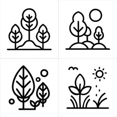 green leaf icon set