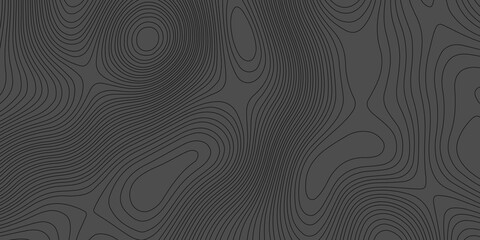 A seamless black and white topographic map pattern featuring stylized contour lines that represent elevation. This vintage-inspired design captures the classic look of outdoor maps with intricate line