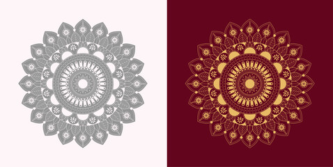 Outline mandala for coloring book. Clean Decorative round ornament. Oriental pattern, Vector illustration Coloring book page. Circular pattern in form of mandala for Henna, Mehndi, tattoo, decoration.